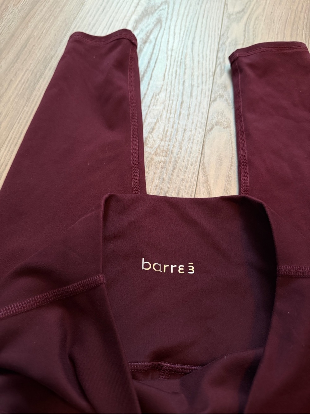barre3 High-Waisted Performance Leggings Burgundy Maroon Size Large - Picture 2 of 3